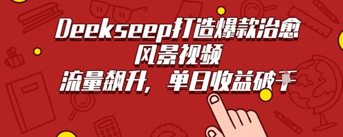 Deekseep制作治愈风景视频爆火出圈，单日收益几张，流量持续飙升-小浪学习网