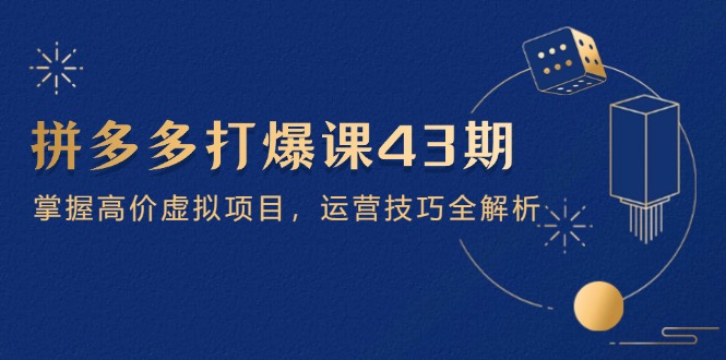 （14546期）拼多多打爆课第 43 期，掌握高价虚拟项目，运营技巧全解析（15节）-小浪学习网