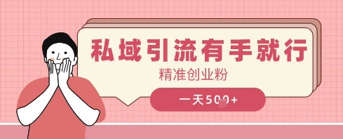 私域引流有手就行，日引500+精准创业粉-小浪学习网