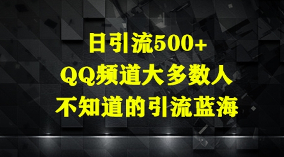 日引流500+，QQ频道大多数人不知道的引流蓝海-小浪学习网