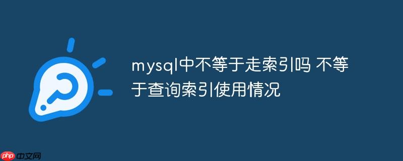 mysql中不等于走索引吗 不等于查询索引使用情况-小浪学习网