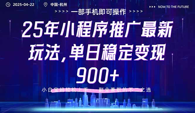 （14494期）25年小程序推广最新玩法，单日稳定变现900+，小白轻松上手-小浪学习网
