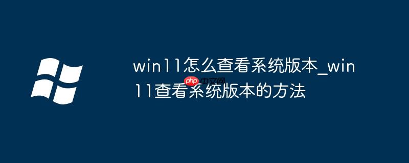 win11怎么查看系统版本_win11查看系统版本的方法
