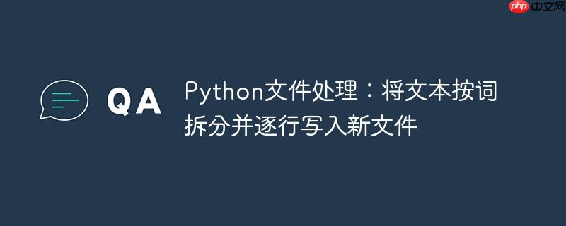 Python文件处理：将文本按词拆分并逐行写入新文件-小浪学习网